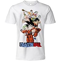 Camiseta DragonBall Oficial Personajes Saga Blanco Niño Adulto y