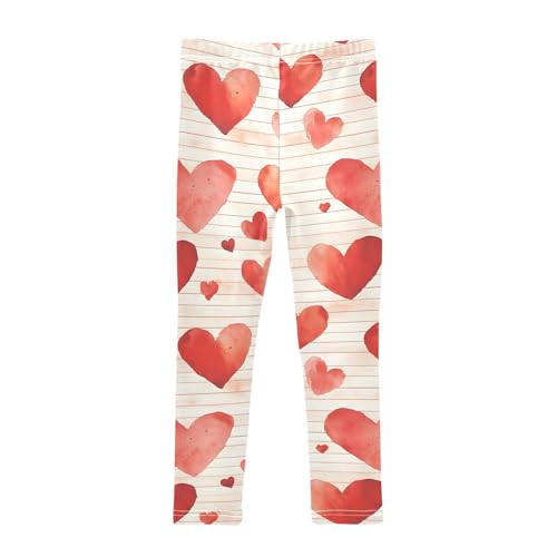 Red Heart Ink Design Girls Leggings Ultra Soft Compression Yoga Gym Pants for Kids 4-10T2