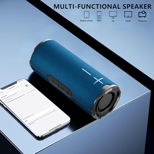 Image of BYANDBY Bluetooth Speaker with IPX5 Waterproof 2 Portable, Long Playtime, Wireless Stereo Pairing, 12W Stereo Sound, BT 5.3, Bassup, Electronics for Home, Shower, Outdoors, Travel(Blue)