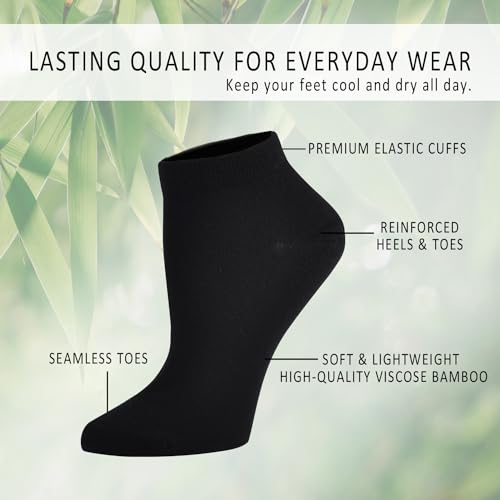 Image of EPEIUS Women's Bamboo Ankle Socks - Seamless Toe, Low Cut, No Show, Lightweight 3 /6 Pack