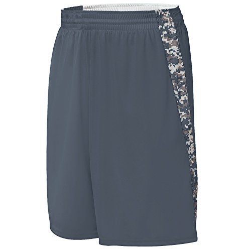Augusta Sportswear Men's Hook Shot Reversible Short, Graphite/White Digi, Medium #TOP16