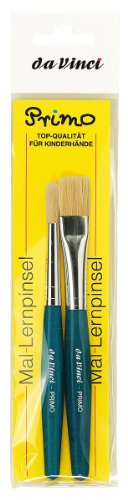 da Vinci Student Series 5118B Primo, Round and Flat Hog Bristle with Blue Handle, Sizes 12 and 16