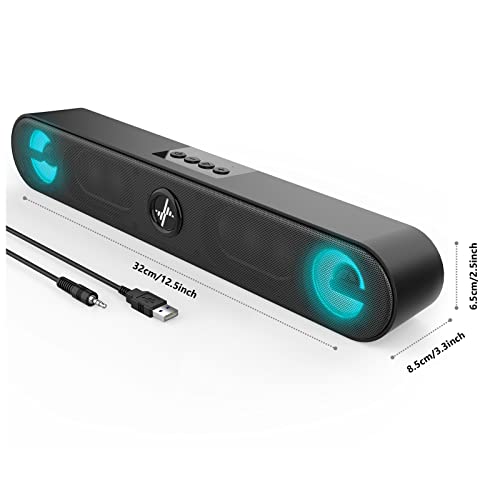 Lenrue Computer Speakers,Wired Usb-Powered Pc Speakers With 10W Stereo Sound,Sound-Bar Speakers For Pc Desktop Computer Laptop Monitor (Matteblack) #TOP6