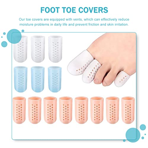 Lurrose 6 pares de protetores de bico de gel de silicone com furo, protetores de dedos antiderrapant