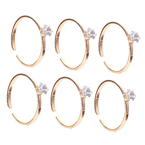 PRETYZOOM Elegant Titanium Steel Ring for Teen Girls Adjustable Decorative Couples Wedding Props Party Accessories