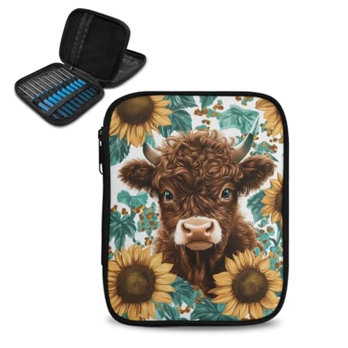 Aiguilles à tricoter sac de rangement COEQINE vache textile femme