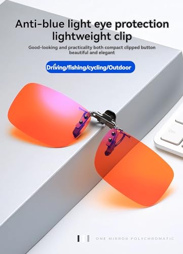 Image of Clip on Flip up Polarized Lens For Prescription Glasses UV Protection Sunglasses (Clear lenses not Polarized)