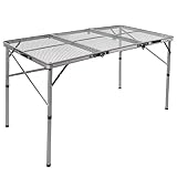 REDCAMP Folding Portable Grill Table for Outside, Lightweight Aluminum Metal Grill Stand Table for C