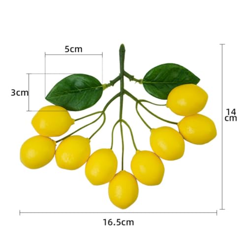 JECOMPRIS 3 Pièces Ornement de Citrons Artificiels 9 Têtes en Mousse – vue 2