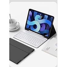 Smart Sleep/Wake iPad Air 10.9 Keyboard case Built-in Pencil Holder Color Round keycaps Ultra-Thin Magnetic Removable Keyboard for iPad Air4 2020 iPadAir4 10.9, Black