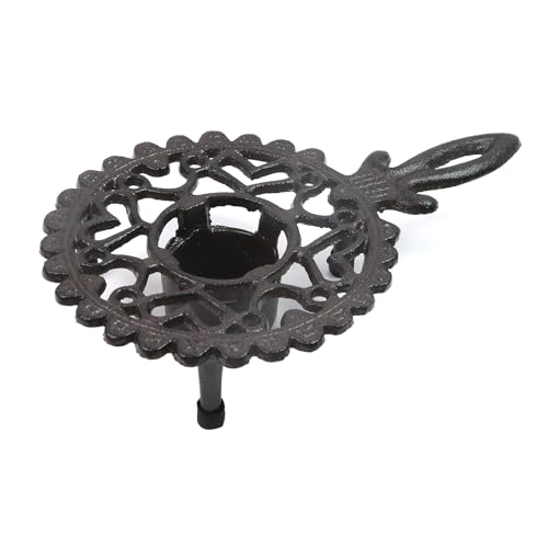 Curqia 1 Pack Cast Iron Teapot, Candle Warmer Stable Holder, Cast Iron Teapot Pans for Heat Food, Coffee or Tea(Lacework