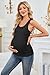 OUGES 2025 Womens Maternity Nursing Tank Tops Summer Scoop Neck Ruched Side Sleeveless Maternity Breastfeeding Shirts Pregnancy Must Haves Maternity Clothes (Black,XL)