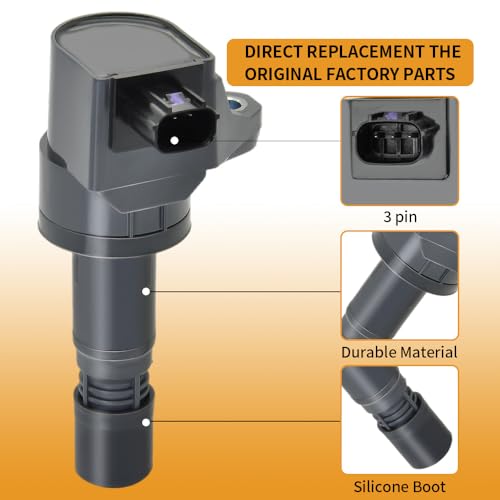 Image of Set of 4 UF672 Ignition Coil Packs with 97390 Spark Plug Kits Compatible with Honda Civic L4 1.8L 2012-2015 Acura ILX, Coil Packs Replaces # UF672, 30520R1AA01, C1823, NGK97390, 97390