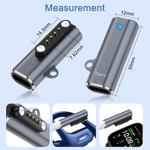 Smart Watch Universal Charger Magnetic, USB C to Pitch 7.62mm 4 Pin Adapter with Anti-Loss Lanyard by Vancle - Used condition - Image 4