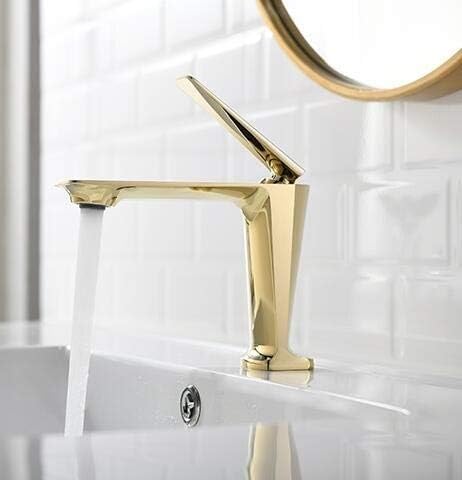 Robinet de salle de bains or brillant pour vasque moderne mélangeur eau chaude froide