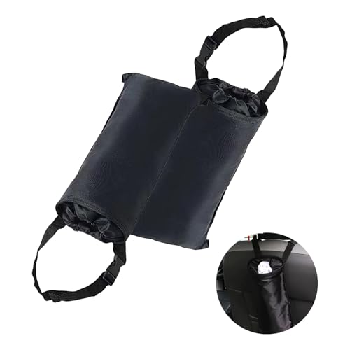 Image of 1 Pack 2 Pcs Hanging Car Trash Can, Car Trash Bags With Storage Pockets, Car Organizers And Washable Fits For Most Car, Suvs. （Black）