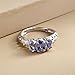 SHOP LC DELIVERING JOY Tanzanite Rings for Women Sterling Silver Ring in Platinum Plated - Gemstone Mothers Jewelry Birthday Christmas Gifts for Her Size - 8