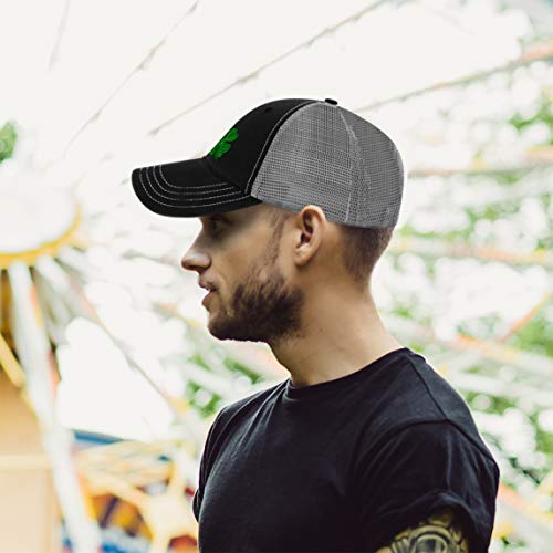 Baseball Cap 4 Leaf Clover Holidays And Occasions Cotton Soft Mesh Snapback Black Charcoal Design Only #TOP4