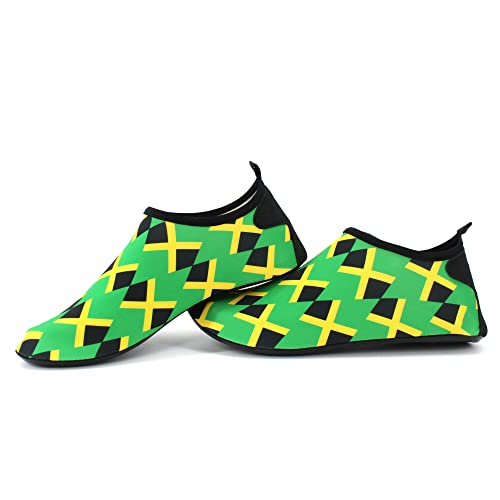 Image of Water Shoes for Women and Men Quick-Dry Swim Beach Shoes for Outdoor Surfing Yoga Exercise Jamaica Flag Caribbean Reggae Rasta