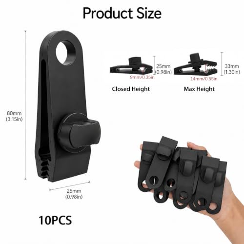 10 Pièces Pinces de Fixation en Nylon Clips à Dents Inversées pour Bâche – vue 5