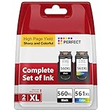 Rendement de page élevé : 750 pages par cartouche PG-560XL 560 XL Noir ; 600 pages par cartouche CL-561XL 561 XL couleur (à 5 % de couverture)
