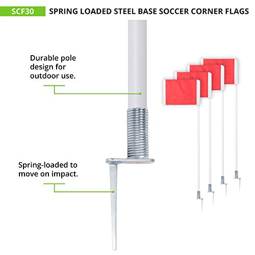 Champion Sports Spring Loaded Steel Base Soccer Corner Flags Red, One Size #TOP2