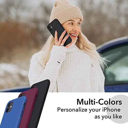 ORNARTO Shockproof Liquid Silicone iPhone 11 Case, Gel Rubber Full Body Protection Anti-Shock Cover Case Drop Protection Bumper for iPhone 11(2019) 6.1 Black