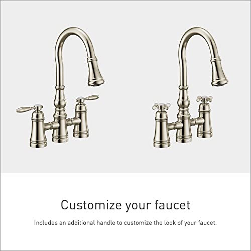 Moen S73204NL Weymouth Two Handle Pulldown Bridge Kitchen Faucet, Polished Nickel by Moen - Image 3