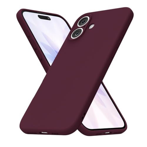 uvcoat for iPhone 17 Case Silicone Phone Case, Slim Thin Soft Rubber Gel Cases for Women Girls, Cute Matte TPU Phone Cover with Full Camera Protection, Minimalist Plain Design, Burgundy Maroon