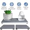 ZumenDa Set of 3 Diatomite Hand Soap Holder, Water Absorbing Stone Tray for Kitchen Countertop, Fast-Drying Bathroom Trays(1pcs 22 x 10cm + 2pcs 10 x 10cm Grey) #5