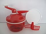 Original Tupperware TUPPERWARE Quick-Chef 3 Rot D150 + Deckel Weiß Zwiebeln Quick Chef III