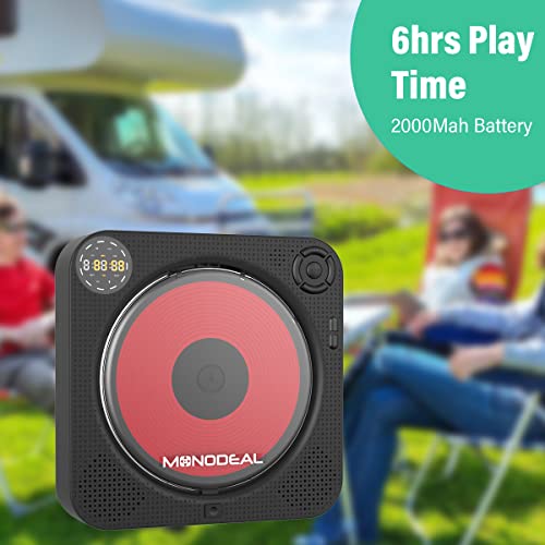 Cd Player With Bluetooth, Monodeal Portable Rechargeable Cd Player With Built-In Speakers, Wall Cd Player For Home, Cd Player For Car And Outdoors (With Remote Control And Built-In Fm Radio) #TOP3