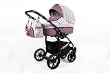 Lux4Kids Kinderwagen BlackOne 3in1 2in1 Megaset Buggy Autositz Babyschale Sportsitz Misty Violet 3in1 mit Autositz