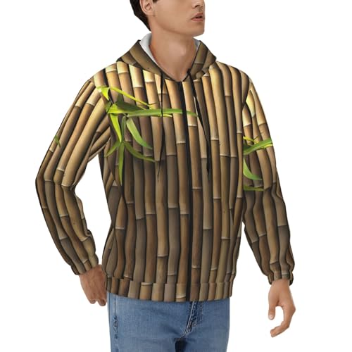 Sweatshirts hommes imprimé bambou mode sweat à capuche zippé épais en polyester souple