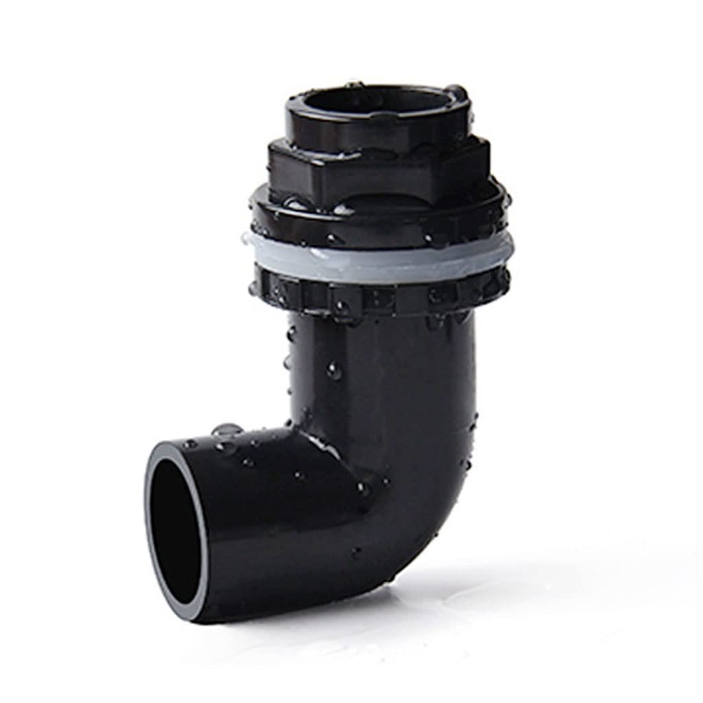 WYNLBZQ 1pcs Black PVC 90° Equal Elbow Connectors, For Fish Tank Aquarium Drain Inlet Outlet Joints Garden Irrigation Overflow Pipe (Color : 2, Size : 40mm)