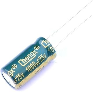 10 Pcs Lead Type Aluminum Electrolytic Capacitor 1000uF 25V Green High Frequency Radial 10x20mm Rectifier