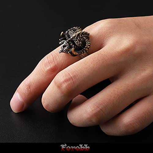Image of Skull Ring 925 Sterling Silver Handcrafted Gothic Rock Punk Diablo Vintage Cocktail Party Biker Retro [Viking 60015] - Ring Size 9.5