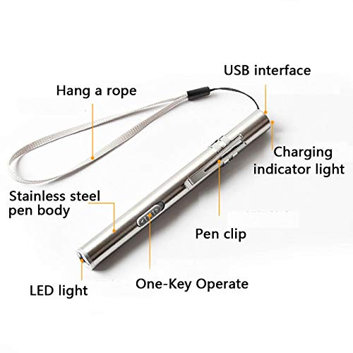 5 Pack Pen Light Flashlight With Usb Cable 400 Lumens Rechargeable Small Bright Penlight Mini Led Pen Flashlight Pocket Flashlight For Camping Outdoor Work Repair #TOP2
