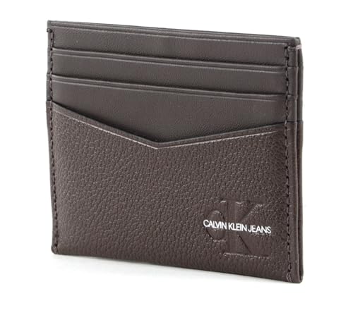 Porte-cartes Calvin Klein CKJ Micro Pebble marron pour homme avec 6 fentes en cuir