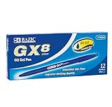 BAZIC GX-8 Blue Oil-Gel Ink Pen, 12/Box