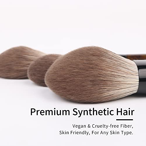 Deluxe Natural Goat Hair Walnut Makeup Brush Set By Luxury Enzo Ken With Travel Case, Gothic Brown Essential Eye Eyeshadow Brushes Set With Bag, Organic Wood Face Nose Contour Concealer Blending Cosmetic Brush Sets & Kits, Goth 12 Piece Black Brushes #TOP2