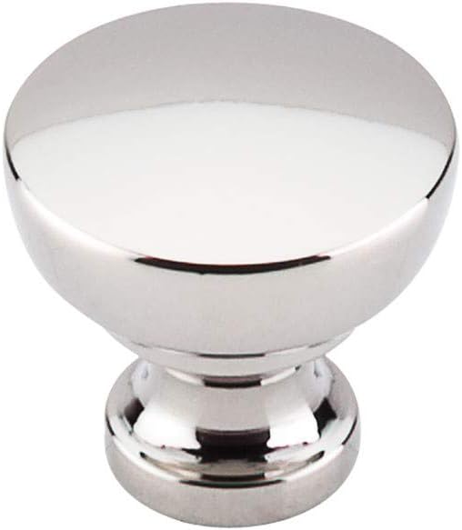 Top_Knobs Bergen Knob Color Polished Nickel 1 1/4 Width Asbury Coll Contemporary Traditional Transitional Kitchen Drawer Cabinet Pull Dresser Bathroom Metal Handle Interior Home