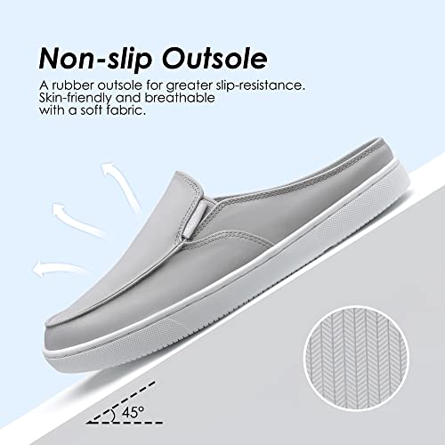 Dream Pairs Women's Mules Grey Shoes Slip On Indoor Outdoor Lightweight Breathable Non-Slip Walking Shoes Size 8.5,Sdml2211W #TOP1