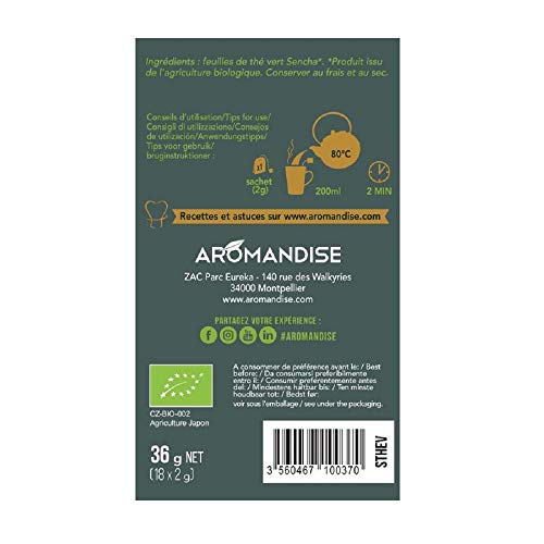 Thé bio Sencha de Uji Japon en infusettes - Aromandise – vue 2