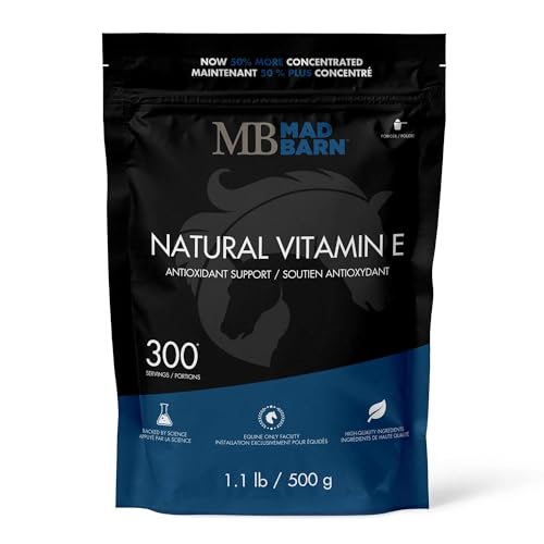 Mad Barn - Equine Vitamin E 500g | Pure D-Alpha-tocopheryl Supplement | Optimal Antioxidant Protection | Horse Health Supplement