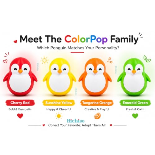 Image of Roly Poly Penguin Wobbler | Cute Self-Righting Penguin Desk Toy | Stress Relief Fidget Toy | Mini Penguin Collectible | Office Desk Decor & Gift (Crimson RED, 1 pc)