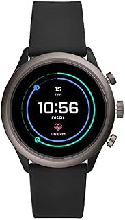 Fossil Men's Sport Heart Rate Metal and Silicone Touchscreen Smartwatch, Color: Grey, Black