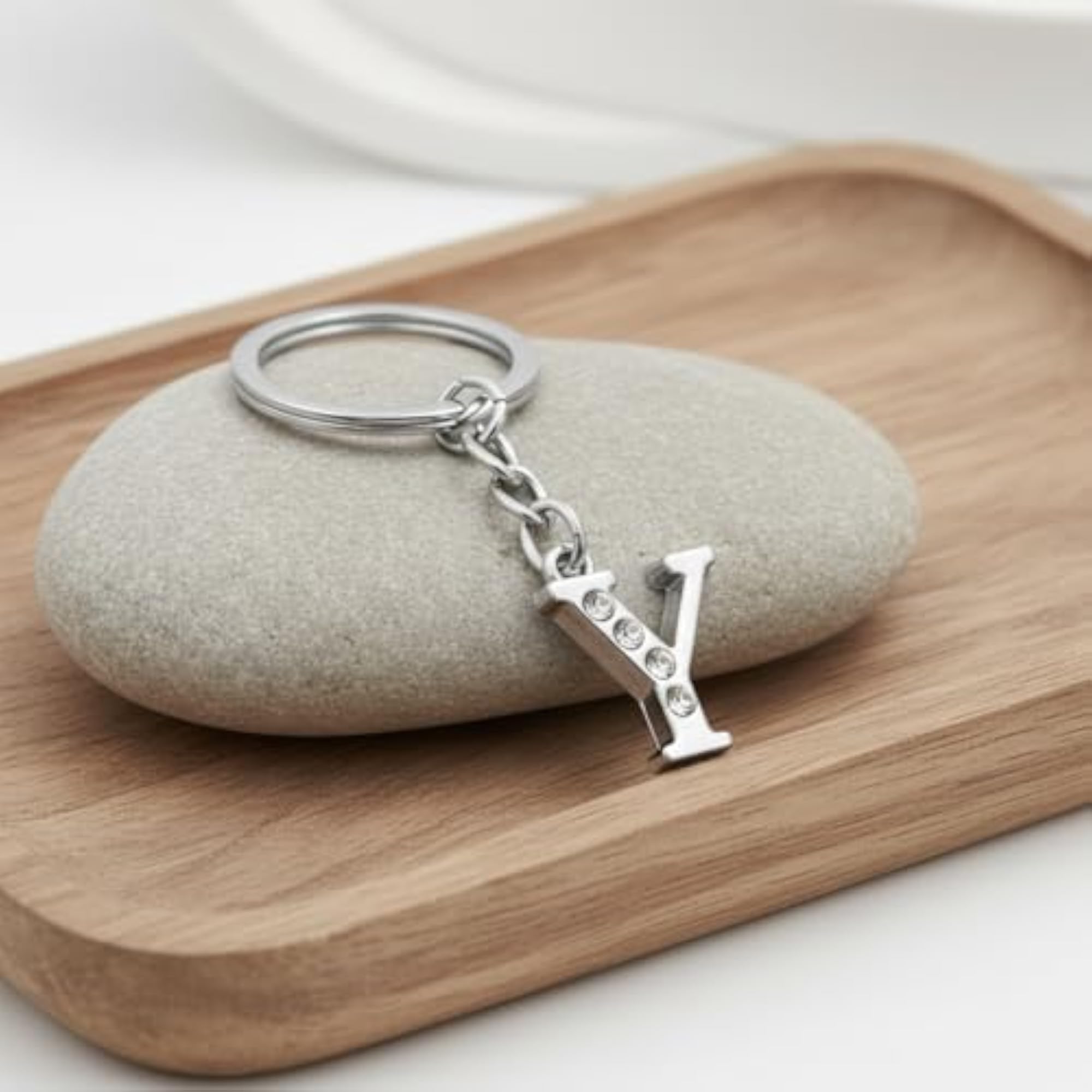 Alphabet Y Diamond Metal Keychain, Stylish Initial Accessory