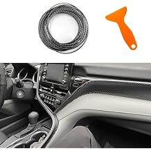 Car Interior Trim Strips, Car Door Trim, 32.8ft /10M Flexible Trim with Installing Tool, Automobile Molding Line Accessories for Door Panel Gap Instrument Panel Electroplated Carbon Fiber