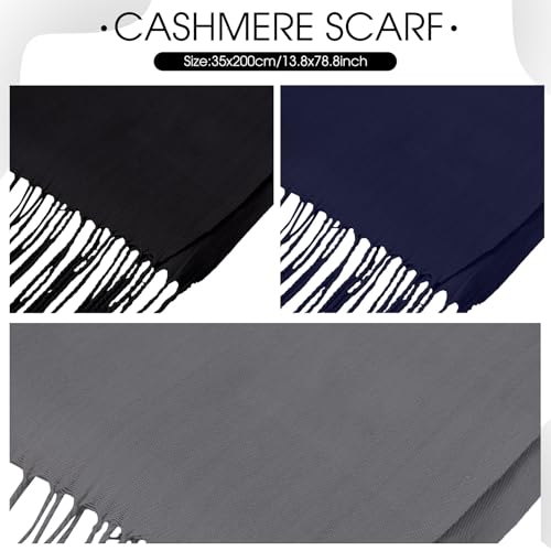 Suhine 18 Pcs Women Men's Scarf Bulk Winter Soft Blanket Scarves Warm Large Shawls and Wraps Tassel Edge 13.8 x 78.8 Inch2